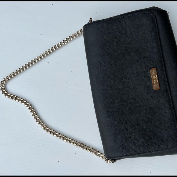 Kate spade small chain clutch black leather - Picture 6 of 9